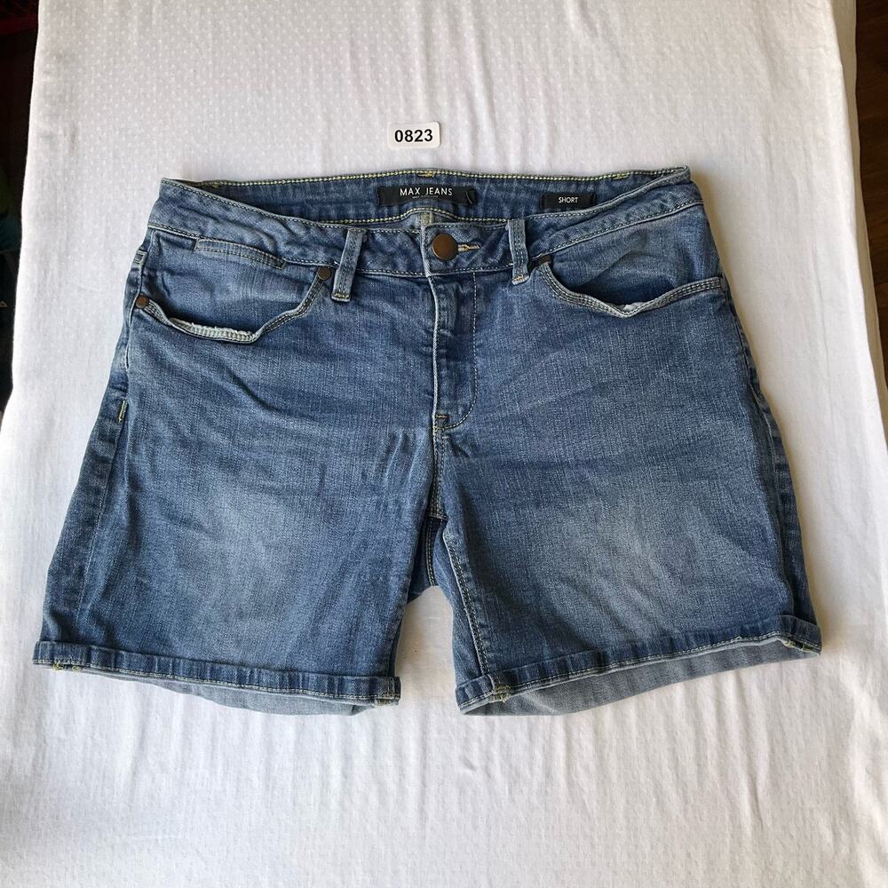MAX Jeans Women’s Waxed Jeans Denim Shorts size 6, Blue
